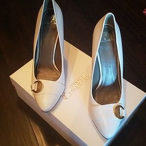 Versace white pumps